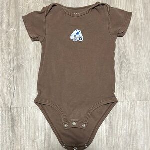 4/$20 Pekkle Brown Kids One Piece with Robot Design 18-24M